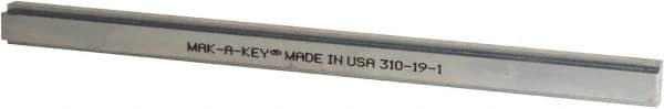 Made in USA - 12" Long, Zinc-Plated Step Key Stock for Shafts - C1018 Steel - Caliber Tooling