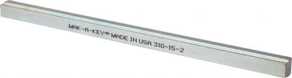 Made in USA - 12" Long, Zinc-Plated Step Key Stock for Gears - C1018 Steel - Caliber Tooling