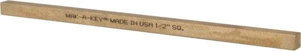 Made in USA - 12" Long x 1/2" High x 1/2" Wide, Over/Undersized Key Stock - Alloy 360 Brass - Caliber Tooling