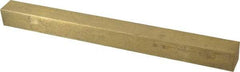 Made in USA - 12" Long x 1" High x 1" Wide, Over/Undersized Key Stock - Alloy 360 Brass - Caliber Tooling