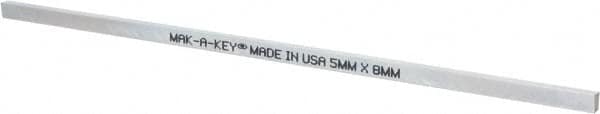 Made in USA - 12" Long, Zinc-Plated Oversized Key Stock - C1045 Steel - Caliber Tooling