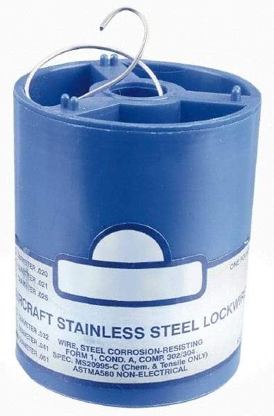 Value Collection - 22 Gage, 0.025 Inch Diameter x 2,975 Ft. Long, 302/304 Safety Lock Wire - 5 Lb. Shipping Weight - Caliber Tooling