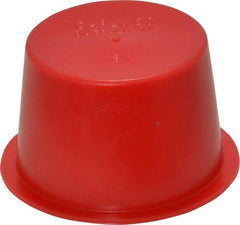 Caplugs - 3/4 NPT ID, Press Fit Cap - Polyethylene, Red - Caliber Tooling