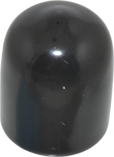 Caplugs - 3/8" ID, Stretchable Cap - 1/2" Long, Vinyl, Black - Caliber Tooling