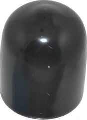 Caplugs - 3/8" ID, Stretchable Cap - 1/2" Long, Vinyl, Black - Caliber Tooling