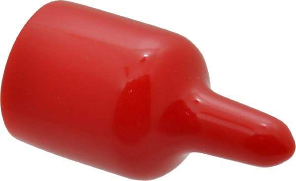 Caplugs - 5/8" ID, Pull-Tab Cap - Vinyl, Red - Caliber Tooling