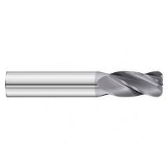 20mm Dia. x 100mm Overall Length 4-Flute 0.5mm C/R Solid Carbide SE End Mill-Round Shank-Center Cut-TiAlN - Caliber Tooling