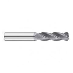 1" Dia. x 4-1/2 Overall Length 4-Flute .090 C/R Solid Carbide SE End Mill-Round Shank-Center Cut-TiAlN - Caliber Tooling