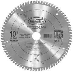 Amana Tool - 10" Diam, 5/8" Arbor Hole Diam, 60 Tooth Wet & Dry Cut Saw Blade - Carbide-Tipped, Chip Free Action, Standard Round Arbor - Caliber Tooling