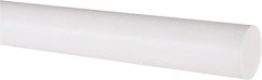 Made in USA - 5' Long, 1" Diam, PTFE (Virgin) Plastic Rod - White - Caliber Tooling