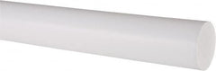 Made in USA - 3' Long, 1-1/2" Diam, PTFE (Virgin) Plastic Rod - White - Caliber Tooling