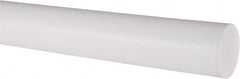 Made in USA - 5' Long, 1-1/2" Diam, PTFE (Virgin) Plastic Rod - White - Caliber Tooling