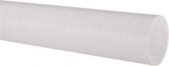 Made in USA - 1' Long, 2" Diam, PTFE (Virgin) Plastic Rod - White - Caliber Tooling