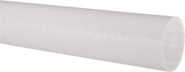 Made in USA - 3' Long, 2" Diam, PTFE (Virgin) Plastic Rod - White - Caliber Tooling