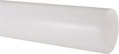 Made in USA - 2' Long, 2-1/2" Diam, PTFE (Virgin) Plastic Rod - White - Caliber Tooling