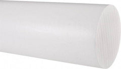 Made in USA - 1' Long, 3-1/2" Diam, PTFE (Virgin) Plastic Rod - White - Caliber Tooling