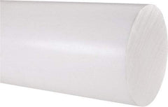 Made in USA - 1' Long, 4" Diam, PTFE (Virgin) Plastic Rod - White - Caliber Tooling