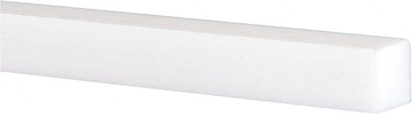 Made in USA - 5' x 3/4" x 3/4" White PTFE (Virgin) Square Bar - Caliber Tooling