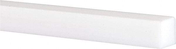 Made in USA - 3 Ft. Long x 1 Inch Wide x 1 Inch High, Virgin PTFE, Square Plastic Bar - White, +0.030 - 0.000 Tolerance - Caliber Tooling