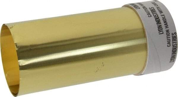 Made in USA - 5 Ft. Long x 6 Inch Wide x 0.001 Inch Thick, Roll Shim Stock - Brass - Caliber Tooling