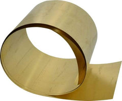 Made in USA - 5 Ft. Long x 6 Inch Wide x 0.005 Inch Thick, Roll Shim Stock - Brass - Caliber Tooling