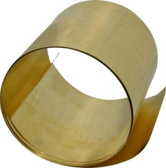 Made in USA - 5 Ft. Long x 6 Inch Wide x 0.008 Inch Thick, Roll Shim Stock - Brass - Caliber Tooling