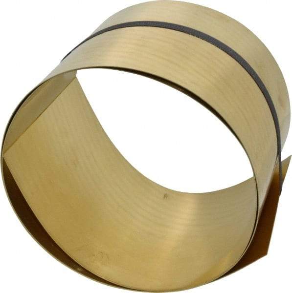 Made in USA - 5 Ft. Long x 6 Inch Wide x 0.031 Inch Thick, Roll Shim Stock - Brass - Caliber Tooling