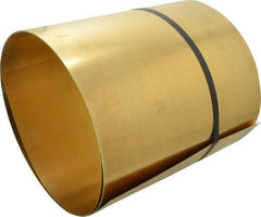 Made in USA - 10 Ft. Long x 12 Inch Wide x 0.02 Inch Thick, Roll Shim Stock - Brass - Caliber Tooling