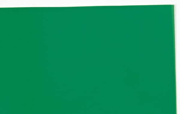 Made in USA - 1 Piece, 20" Wide x 20" Long Plastic Shim Stock Sheet - Green, ±10% Tolerance - Caliber Tooling