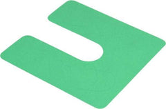 Made in USA - 20 Piece, 4" Wide x 4" Long Plastic Slotted Shim - Green - Caliber Tooling