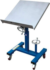 Vestil - Work Table - Steel, Fixed Leg, Blue/Gray, 24-1/16" Long x 24-1/16" Deep x 34" High - Caliber Tooling