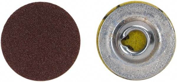 Merit Abrasives - 3/4" Disc Diam, 36 Grit, Aluminum Oxide Quick Change Disc - Type S Attaching System, Coated, Brown, 40,000 RPM, ALO Series - Caliber Tooling