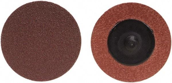 Merit Abrasives - 2" Disc Diam, 40 Grit, Aluminum Oxide Quick Change Disc - Type R Attaching System, Coated, Brown, 30,000 RPM, ALO Series - Caliber Tooling