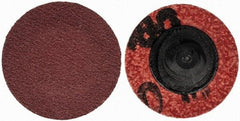 Merit Abrasives - 1" Disc Diam, 180 Grit, Aluminum Oxide Quick Change Disc - Type R Attaching System, Coated, Brown, 40,000 RPM, ALO Series - Caliber Tooling