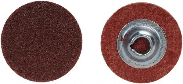 Merit Abrasives - 1-1/2" Disc Diam, 50 Grit, Aluminum Oxide Quick Change Disc - Type S Attaching System, Coated, Brown, 30,000 RPM, ALO Series - Caliber Tooling