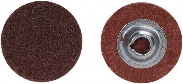 Merit Abrasives - 4" Disc Diam, 120 Grit, Aluminum Oxide Quick Change Disc - Type S Attaching System, Coated, Brown, 12,000 RPM, ALO Series - Caliber Tooling