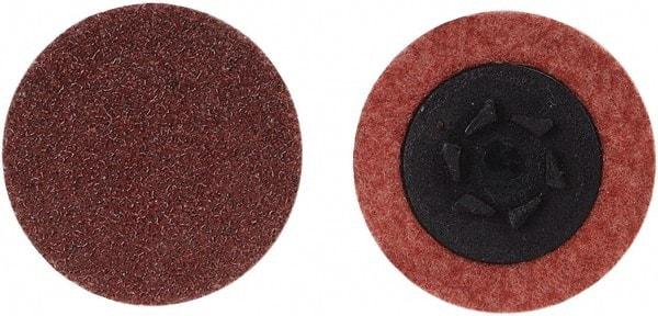 Merit Abrasives - 4" Disc Diam, 60 Grit, Aluminum Oxide Quick Change Disc - Type P Attaching System, Coated, Brown, 12,000 RPM, ALO Series - Caliber Tooling