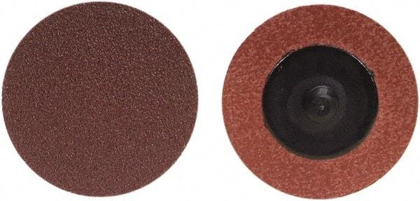 Merit Abrasives - 3" Disc Diam, 24 Grit, Aluminum Oxide Quick Change Disc - Type R Attaching System, Coated, Brown, 20,000 RPM, ALO Series - Caliber Tooling