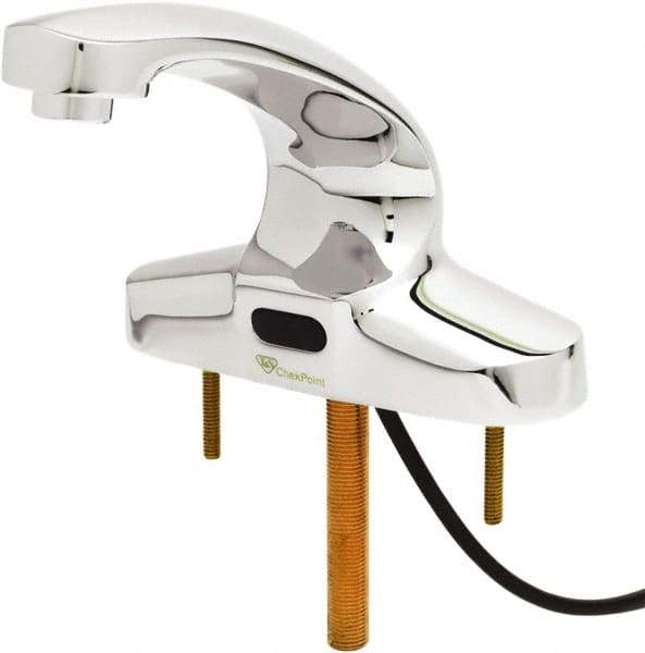 T&S Brass - Deck Plate Mounted Electronic User Adjustable Temperature Control Mixer Faucet - Powered by 120 Volt AC/DC, 5" Cast Spout, 4" Mounting Centers - Caliber Tooling