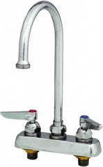 T&S Brass - Standard, 2 Way Design, Deck Mount, Workboard Deck Mount Faucet - 8-3/4 Inch Spout, Lever Handle - Caliber Tooling