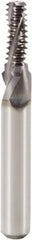 Seco - 1/4-20 UNC, 0.185" Cutting Diam, 3 Flute, Solid Carbide Helical Flute Thread Mill - Internal Thread, 0.575" LOC, 2.165" OAL, 6mm Shank Diam - Caliber Tooling