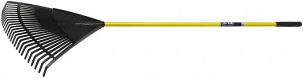 Ability One - Leaf Rake with 51" Straight Fiberglass Handle - 26 Tines, 12" Tine Length - Caliber Tooling