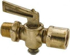 Parker - 1/4" Pipe, Female Pipe to Male Pipe Drain Cock & Shutoff Valve - 1/4-18 Thread, 30 Max psi - Caliber Tooling