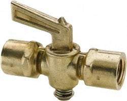 Parker - 1/4" Pipe, Female Pipe to Female Pipe Drain Cock & Shutoff Valve - 1/4-18 Thread, 30 Max psi - Caliber Tooling