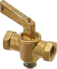 Parker - 1/8" Pipe, Female Pipe to Female Pipe Drain Cock & Shutoff Valve - 1/8-27 Thread, 30 Max psi - Caliber Tooling