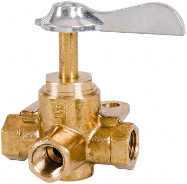 Parker - 1/4" Pipe, Female Pipe Drain Cock & Shutoff Valve - 1/4-18 Thread, 30 Max psi - Caliber Tooling