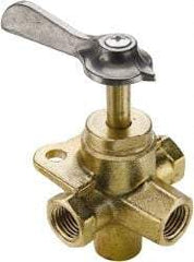 Parker - 1/4" Pipe, Female Pipe Drain Cock & Shutoff Valve - 1/4-18 Thread, 30 Max psi - Caliber Tooling