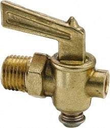 Parker - 1/2" Pipe, Male Pipe Drain Cock & Shutoff Valve - 1/8-27 Thread, 150 Max psi - Caliber Tooling