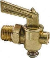 Parker - 1/4" Pipe, Male Pipe Drain Cock & Shutoff Valve - 1/4-18 Thread, 150 Max psi - Caliber Tooling