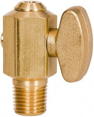 Parker - 1/4" Pipe, Male Pipe Drain Cock & Shutoff Valve - 1/4-18 Thread, 150 Max psi - Caliber Tooling